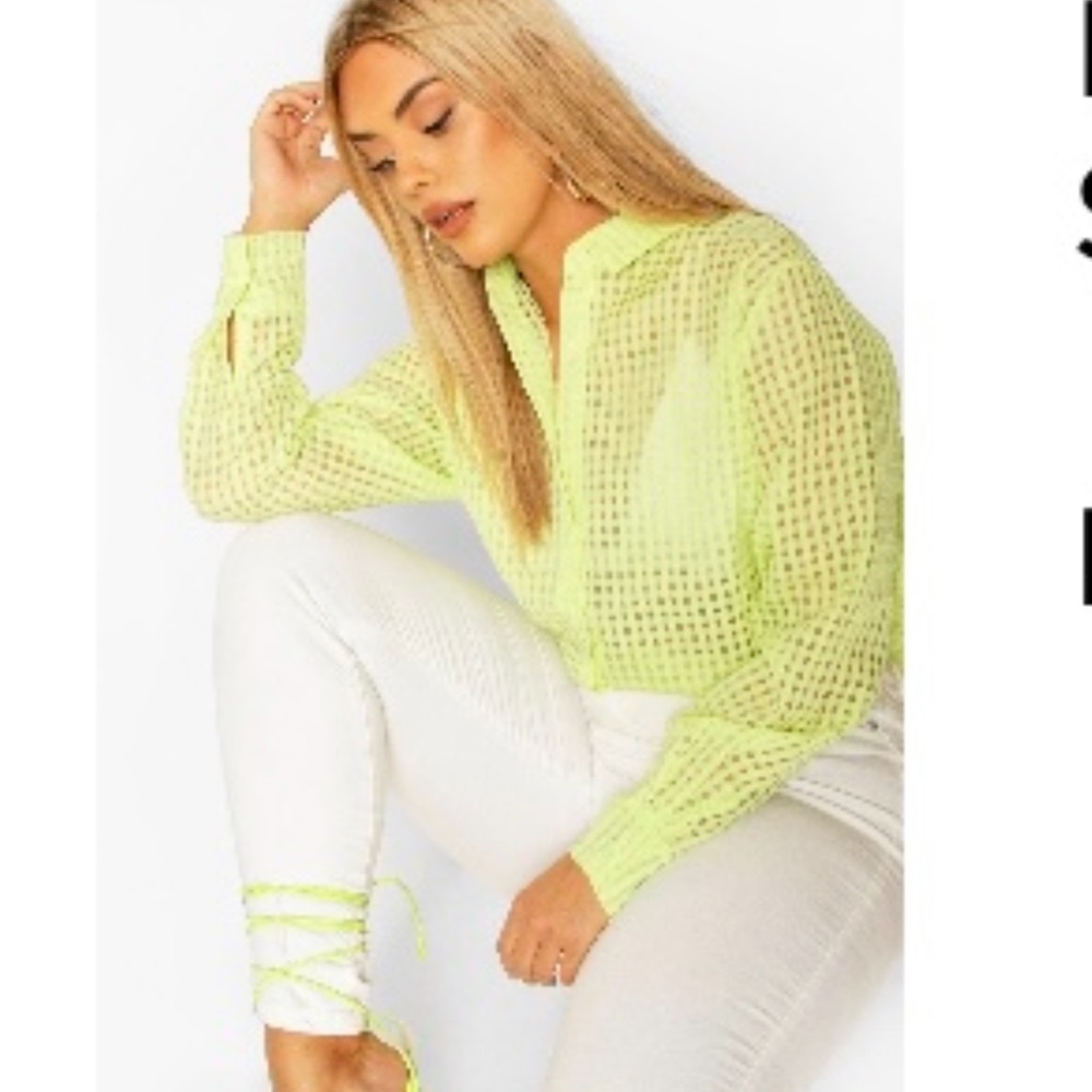 Sheer Neon Yellow Shirt